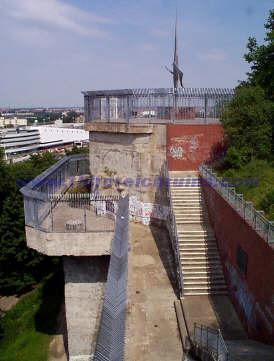 Berlin flax tower view.jpg - Monday morning. Geoff did some sightseeing of the the WWII flak tower